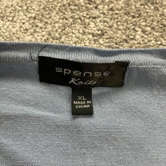 Spense Knit Sweater Cardigan Womens XL Blue Button Down Half Sleeve Stretch - Picture 4 of 13